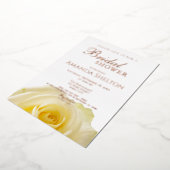 Gele rozenbloem Vrijgezellenfeest Goud Roos Folie Uitnodiging (Gedraaid)