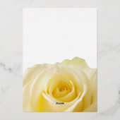 Gele rozenbloem Vrijgezellenfeest Goud Roos Folie Uitnodiging (Achterkant)
