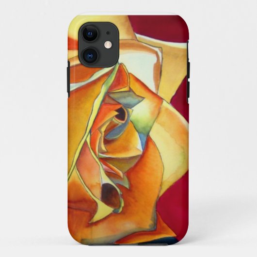 Gele rozenbloem, waterverf Case-Mate iPhone case (Achterkant)