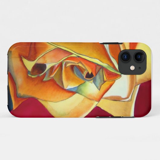 Gele rozenbloem, waterverf Case-Mate iPhone case (Achterkant (horizontaal))