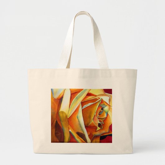 Gele rozenbloem, waterverf grote tote bag (Voorkant)