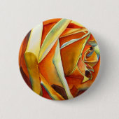 Gele rozenbloem, waterverf ronde button 5,7 cm (Voorkant)