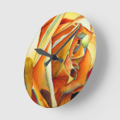 Gele rozenbloem, waterverf ronde klok (Hoek)