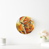 Gele rozenbloem, waterverf ronde klok (Huis)