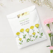 Gele rozenbloemen bloemendank u bruiloft bedankzakje (Gezegeld)