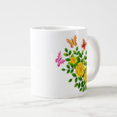 Gele rozenbloemen en vlinders-64567 grote koffiekop (Voorkant rechts)