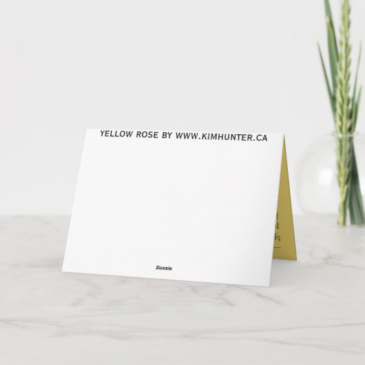 Gele rozenbloemen Kaart Aangepaste Wenskaarten (Achterkant)