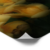 Gele rozenbloemen Natuur Kunstpatroon Poster (Hoek)