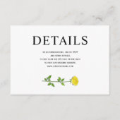 Gele rozenbloemen QR bruiloft details Enc Informatiekaartje (Voorkant)