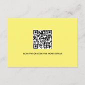 Gele rozenbloemen QR bruiloft details Enc Informatiekaartje (Achterkant)