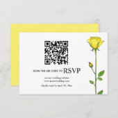 Gele rozenbloemen QR code bloemenbruiloft RSVP Kaartje (Voorkant / Achterkant)