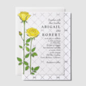 Gele rozenbloemen romantische bloemenbruiloft vellum uitnodigingen (Offset (Uitnodiging))