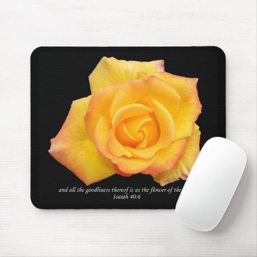 Gele rozenbloemen van het veld Mousepad Muismat (Met muis)