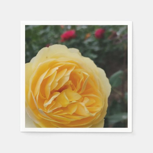 Gele rozenbloemluiers servet (Voorkant)