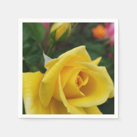 Gele rozenbloemluiers servet (Voorkant)