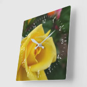 Gele rozenblokklok vierkante klok (Hoek)