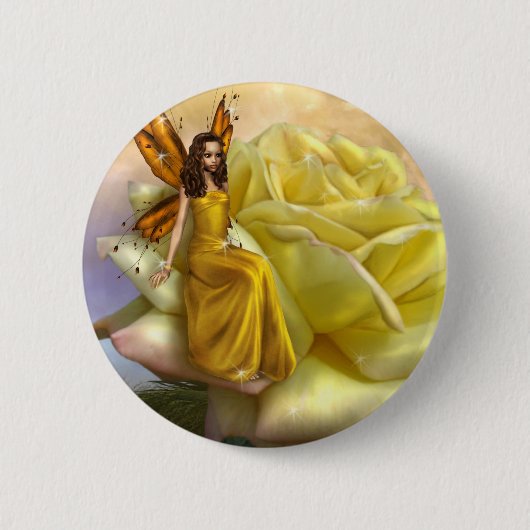 Gele rozenbruin (Button) Ronde Button 5,7 Cm (Voorkant)