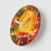 Gele rozenbuis met rode hooglichten Abstract Ronde Klok (Hoek)