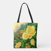 Gele rozenCanvas tas, geverfd Tote Bag (Achterkant)
