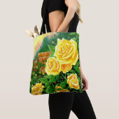 Gele rozenCanvas tas, geverfd Tote Bag (Dichtbij)