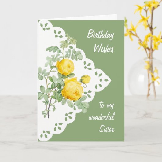  gele rozenfluitzuster kaart (Gele Bloem)