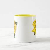 Gele rozengeel, geverfd tweekleurige koffiemok (Center)