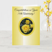 Gele rozengepersonaliseerde 70e Jubileum voor wedd Kaart (Gele Bloem)