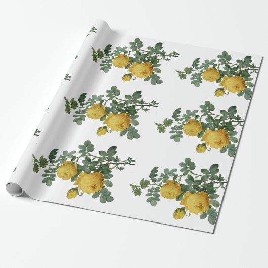 gele rozengeschenk cadeaupapier (Uitgerold)