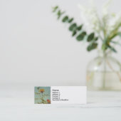 Gele rozenkaart mini visitekaartje (Staand voorkant)