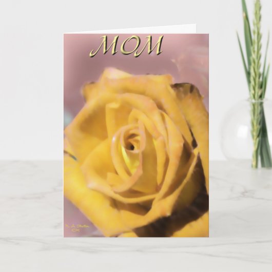 Gele rozenkaart voor Moederdag! Kaart (Voorkant)