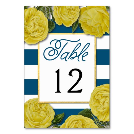 Gele rozenlijstnummerkaarten kaart (Voorkant)