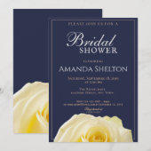 Gele rozenmarineblauw Vrijgezellenfeest Kaart (Voorkant / Achterkant)