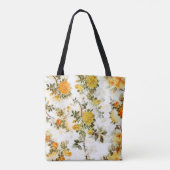 Gele rozenmonogrammed tote bag (Achterkant)