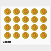 Gele rozenrokers Cheerful Roos Gifts Keepslag Ronde Sticker (Vel)