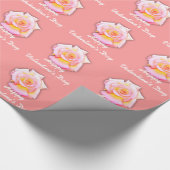 Gele rozenroos, blij met Valentijnsdag cadeau Cadeaupapier (Hoek)