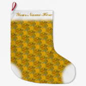 Gele rozenrozenstaart Roos kerststooking Grote Kerstsok (Voorkant)