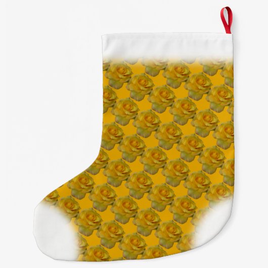 Gele rozenrozenstaart Roos kerststooking Grote Kerstsok (Achterkant)