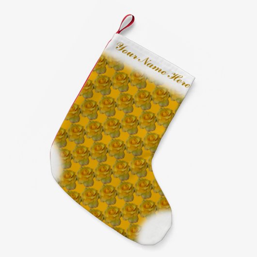 Gele rozenrozenstaart Roos kerststooking Kleine Kerstsok (Voorkant (Hangend))