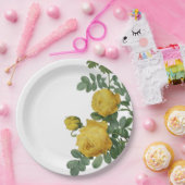  gele rozenschilderij papieren bordje (Feest)