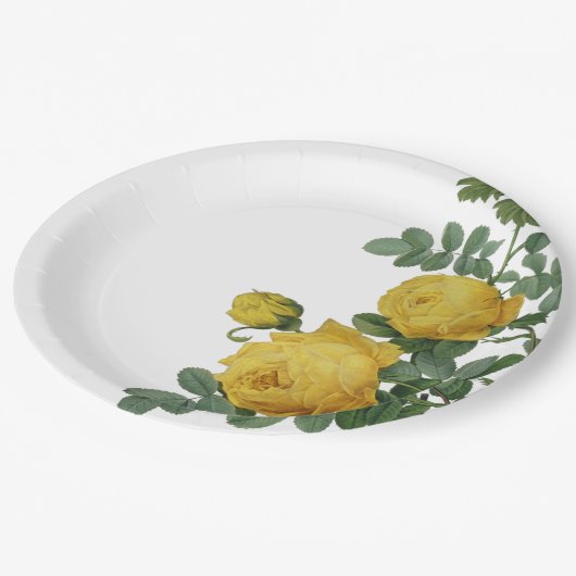  gele rozenschilderij papieren bordje (Gekanteld)