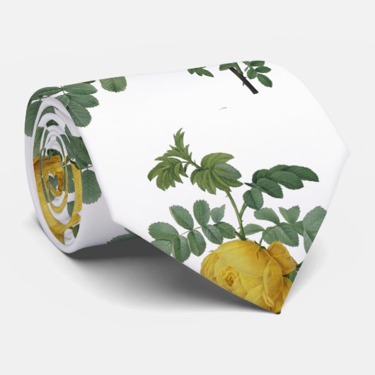 gele rozenschilderkunst stropdas (Opgerold)