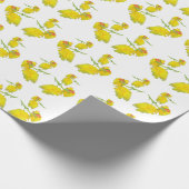 Gele rozenstof. cadeaupapier (Hoek)