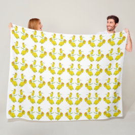 Gele rozenstof. fleece deken