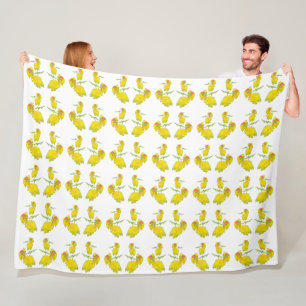 Gele rozenstof. fleece deken