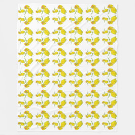 Gele rozenstof. fleece deken