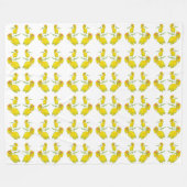 Gele rozenstof. fleece deken (Voorkant (Horizontaal))