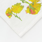 Gele rozenstof. fleece deken (Hoek)
