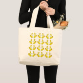 Gele rozenstof. grote tote bag (Voorkant (product))