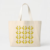 Gele rozenstof. grote tote bag (Voorkant)