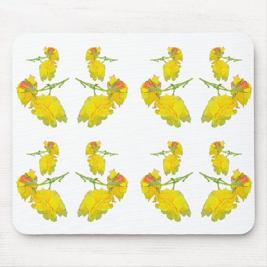 Gele rozenstof. muismat (Voorkant)